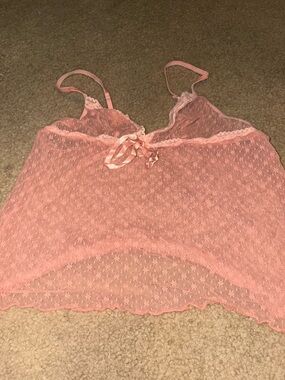 Vintage Y2K Babydoll Cami Lingerie Top Lace Bows Coquette Core